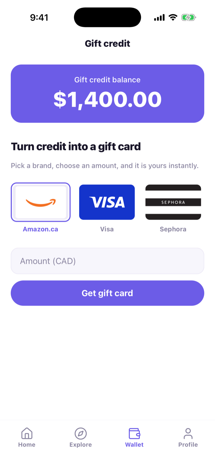 FundNest wallet: turn gift credit into a gift card